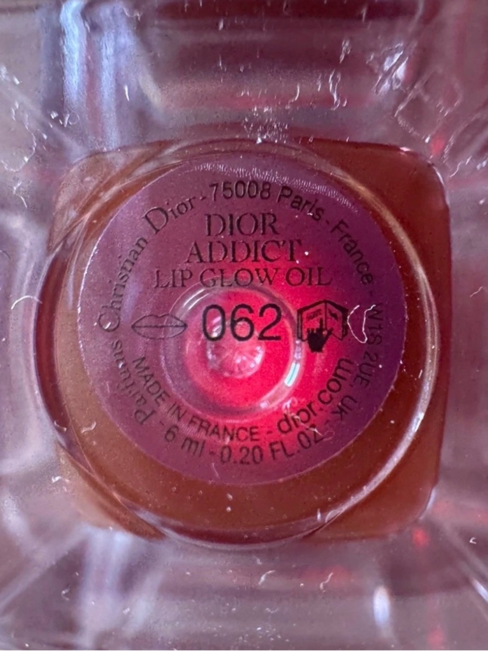 Dior Addict Lip Glow Oil-Color Reviver-Cherry Oil 062 - Picture 4 of 5